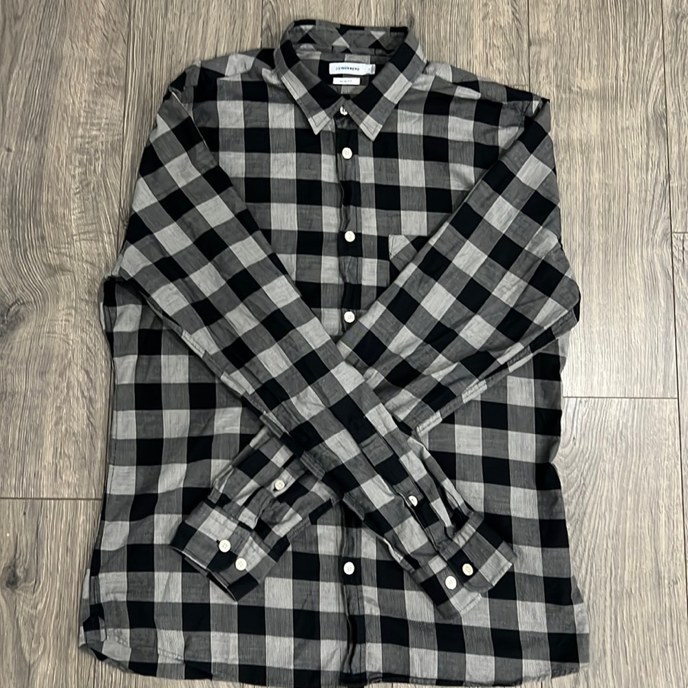 J. Lindeberg Men’s Slim Fit Large checkered button up long sleeve shirt
